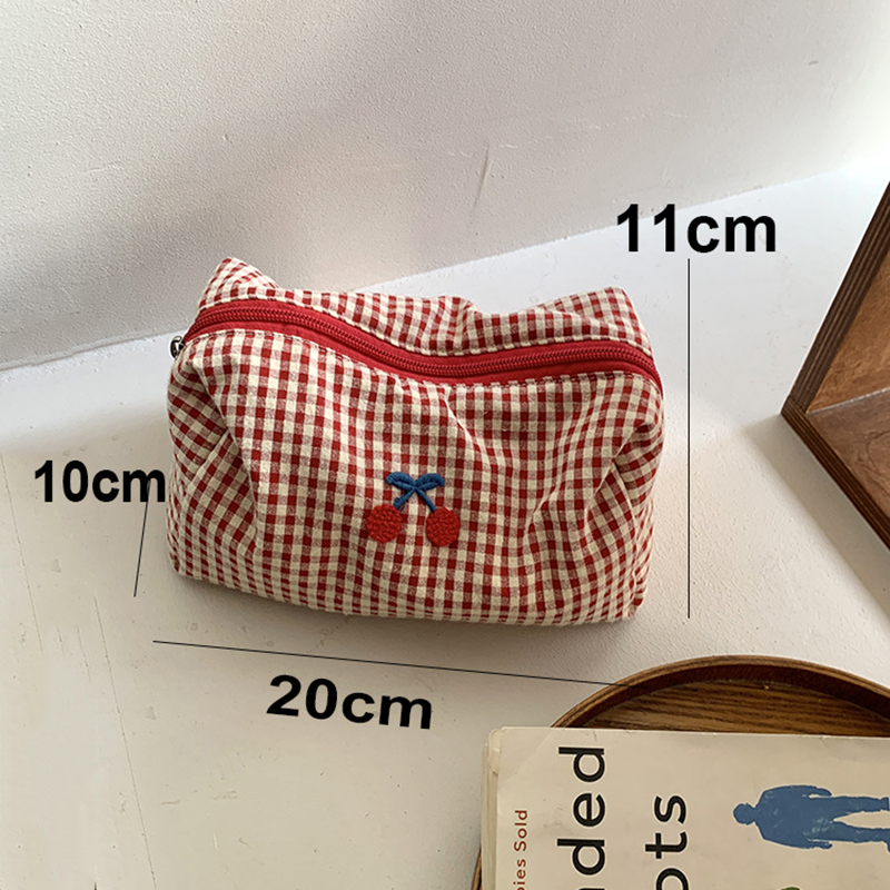 체리 자수 메이크업 가방 면 폴리에스터 화장품 파우치  - Embroidery Bag 리뷰 및 가격