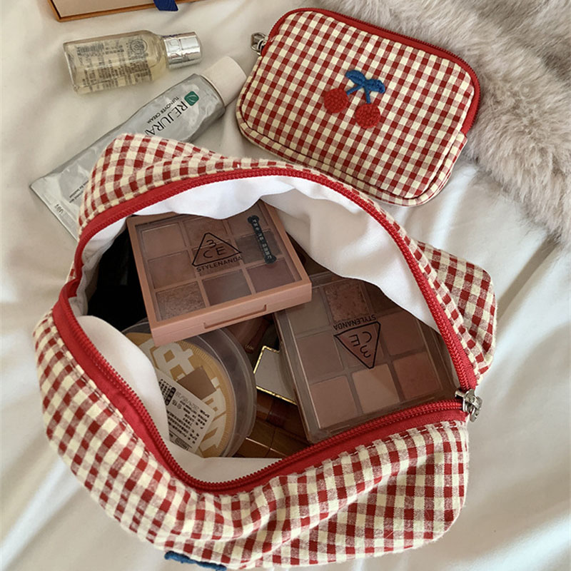 체리 자수 메이크업 가방 면 폴리에스터 화장품 파우치  - Embroidery Bag 리뷰 및 가격