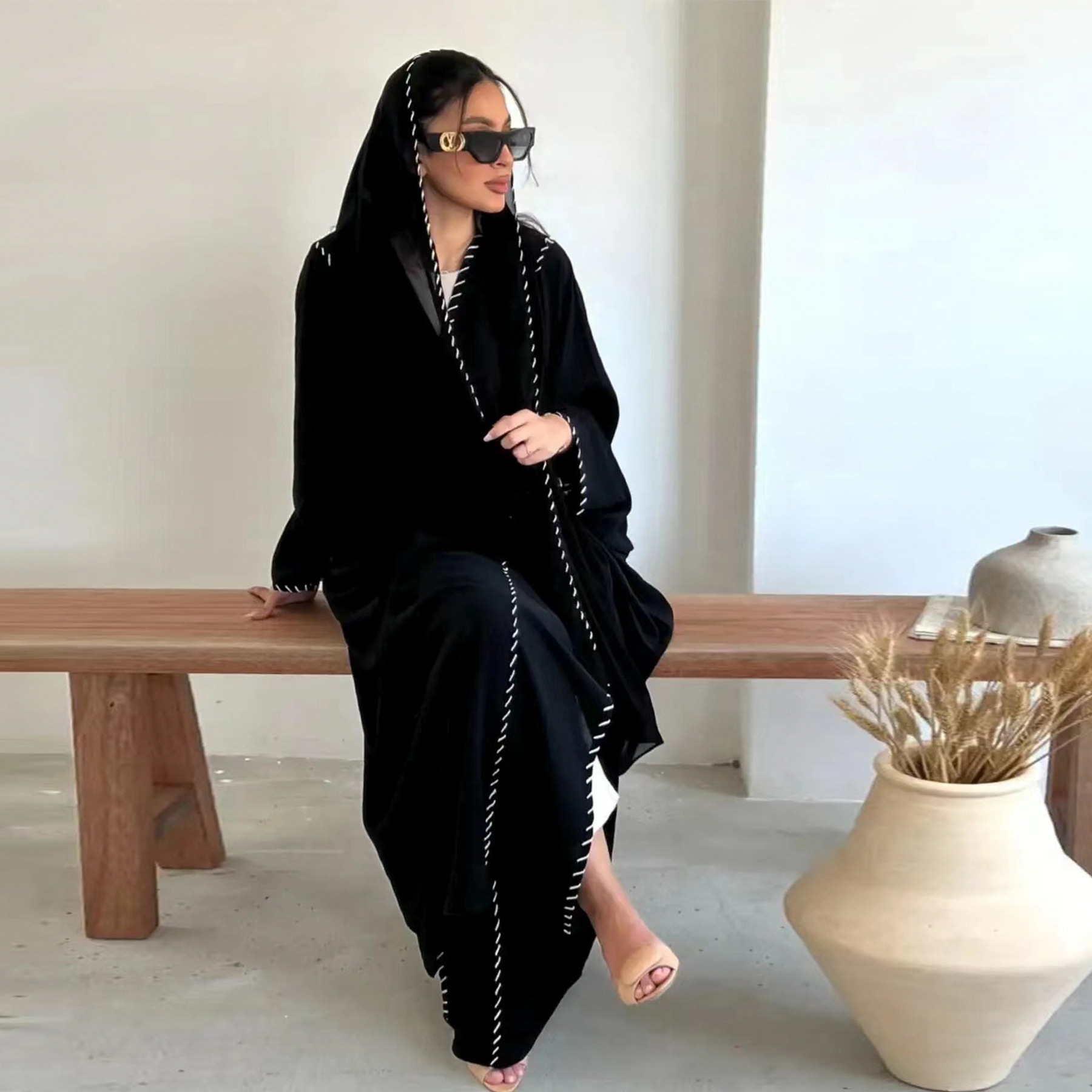 Eid Djellaba 기모노 여성용 오픈 Abayas - Embroidery Kebaya 리뷰 및 가격